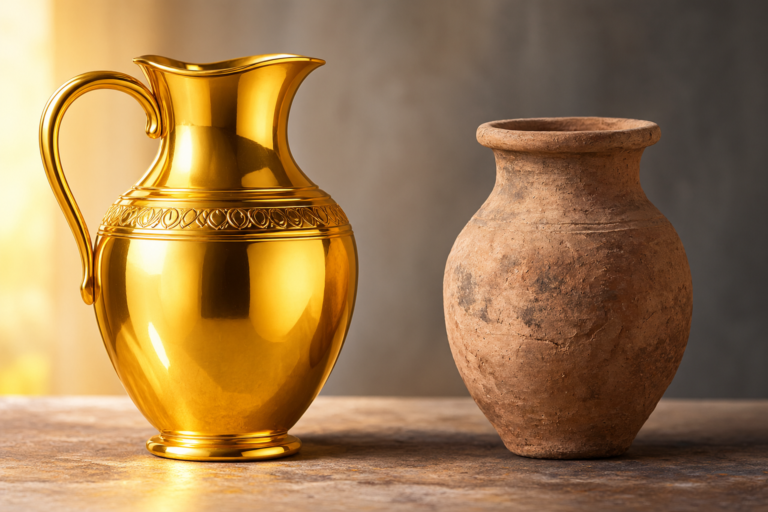 Golden Vessel and Humble Clay Pot